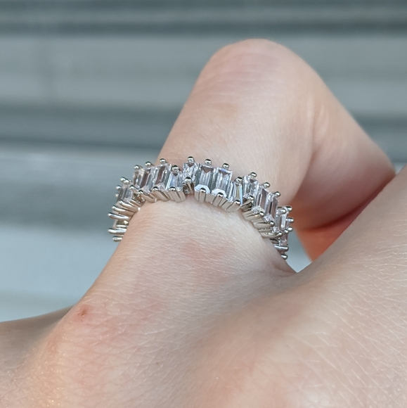🆕S925-White Sapphire & White CZ Eternity Ring 8 - Picture 9 of 12
